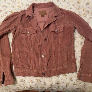 American Eagle Women's Corduroy Button Jacket Mauve Pale Pink Size Extra Small